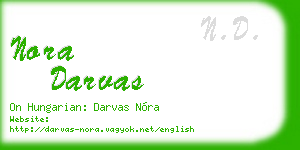 nora darvas business card